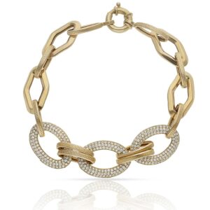 Pulsera oro 18kl troquelada circonitas