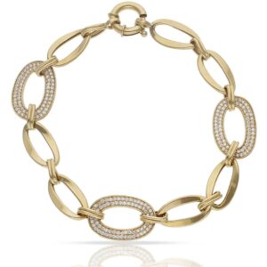 Pulsera oro 18kl troquelada circonitas