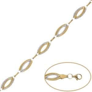 Pulsera oro 18kl bicolor troquelada