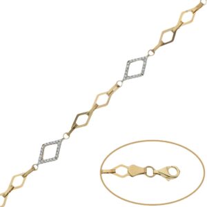 Pulsera oro 18kl troqueladas circonitas