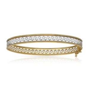 Brazalete oro 18kl bicolor greca