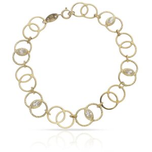 Pulsera oro 18kl troquelada circonitas