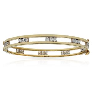 Brazalete oro 18kl bicolor circonitas