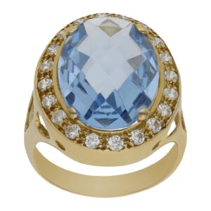 Sortija oro 18kl - piedra azul
