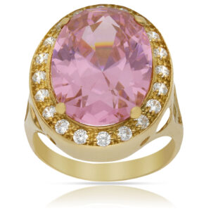 Sortija oro 18kl - piedra rosa