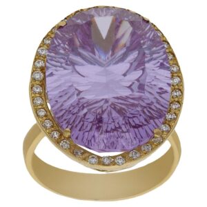 Sortija oro 18kl - piedra malva