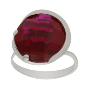 Sortija oro blanco 18kl - piedra paparaya