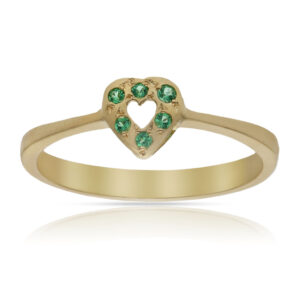 Sortija oro 18kl piedras verdes
