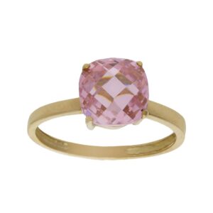 Sortija oro 18kl - piedra rosa