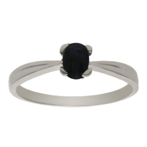 Sortija oro blanco 18kl zafiro fino