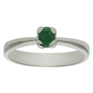 Sortija oro blanco 18kl esmeralda fina