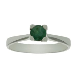 Sortija oro blanco 18kl esmeralda fina