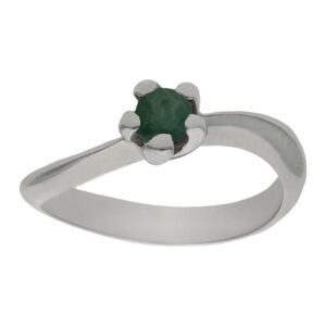 Sortija oro blanco 18kl esmeralda fina