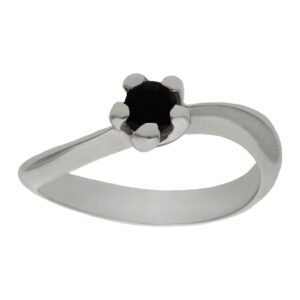 Sortija oro blanco 18kl zafiro fino