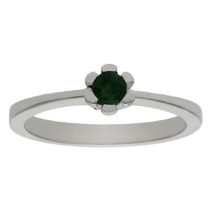 Sortija oro blanco 18kl esmeralda fina
