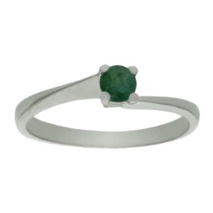 Sortija oro blanco 18kl esmeralda fina