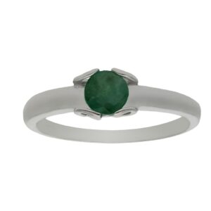 Sortija oro blanco 18kl esmeralda fina
