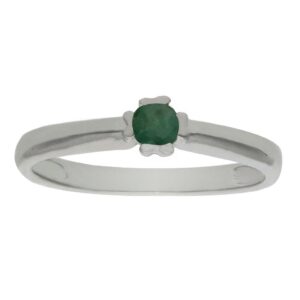 Sortija oro blanco 18kl esmeralda fina