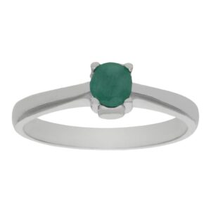 Sortija oro blanco 18kl esmeralda fina