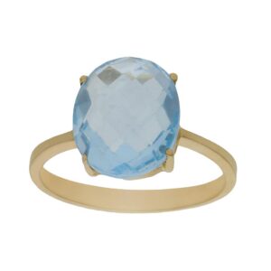 Sortija oro 18kl - piedra azul