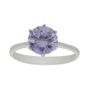 Sortija oro blanco 18kl - piedra malva