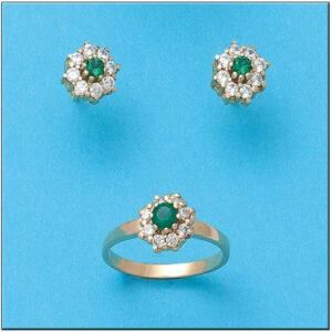 Sortija oro 18kl crisopal verde