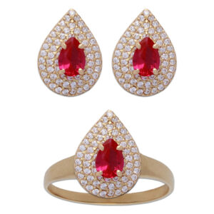 Sortija oro 18kl crisopal rojo