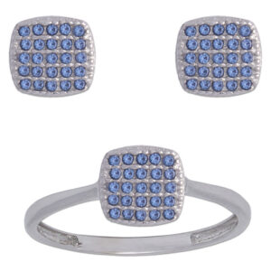 Sortija oro blanco 18kl color azul