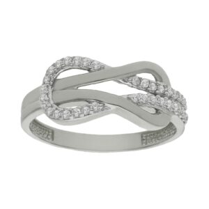 Sortija oro blanco 18kl infinito circonitas
