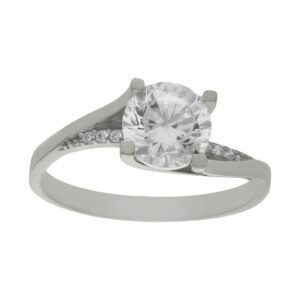 Sortija oro blanco 18kl circonitas