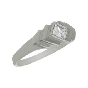 Sortija oro blanco 18kl circonita