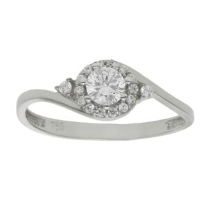 Sortija oro blanco 18kl circonitas