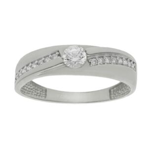 Sortija oro blanco 18kl circonitas