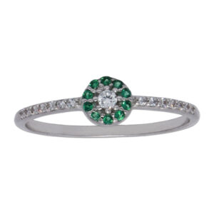 Sortija oro blanco 18kl - crisopal verde