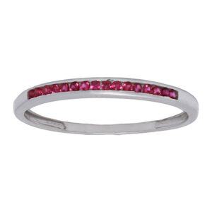 Sortija oro blanco 18kl - crisopal rojo