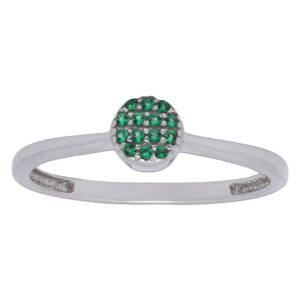 Sortija circulo oro blanco 18kl - verde