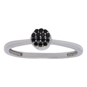 Sortija circulo oro blanco 18kl - negro