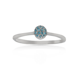 Sortija circulo oro blanco 18kl - azul