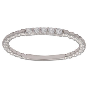Sortija oro blanco 18kl bolas circonitas