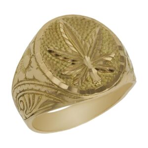 Sello oro 18kl hoja marihuana