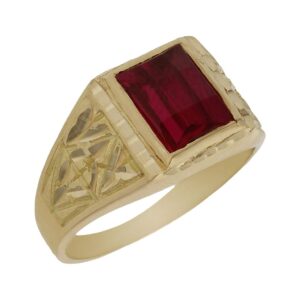 Sello oro 18kl piedra roja