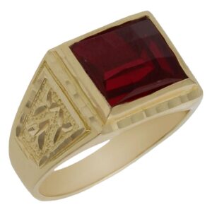Sello oro 18kl piedra roja