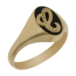 Sello oro 18kl onix letra oro amarillo