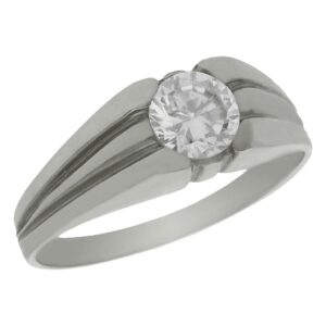 Solitario oro blanco 18kl