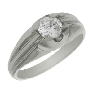 Solitario oro blanco 18kl