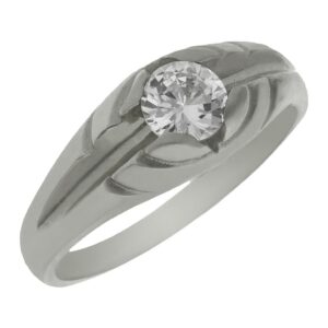 Solitario oro blanco 18kl