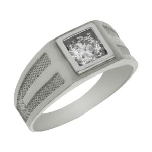 Solitario oro blanco 18kl