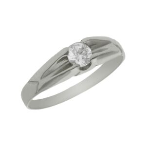 Solitario oro blanco 18kl