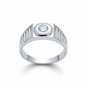 Solitario oro blanco 18kl