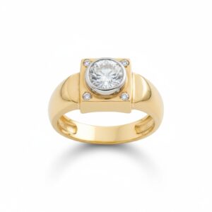 Solitario oro 18kl circonitas